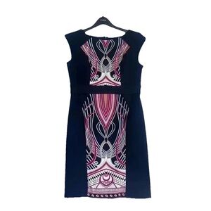 DRESS BARN Women's Navy Blue Sleeveless Lined Sheath Dress size 12 NWTs